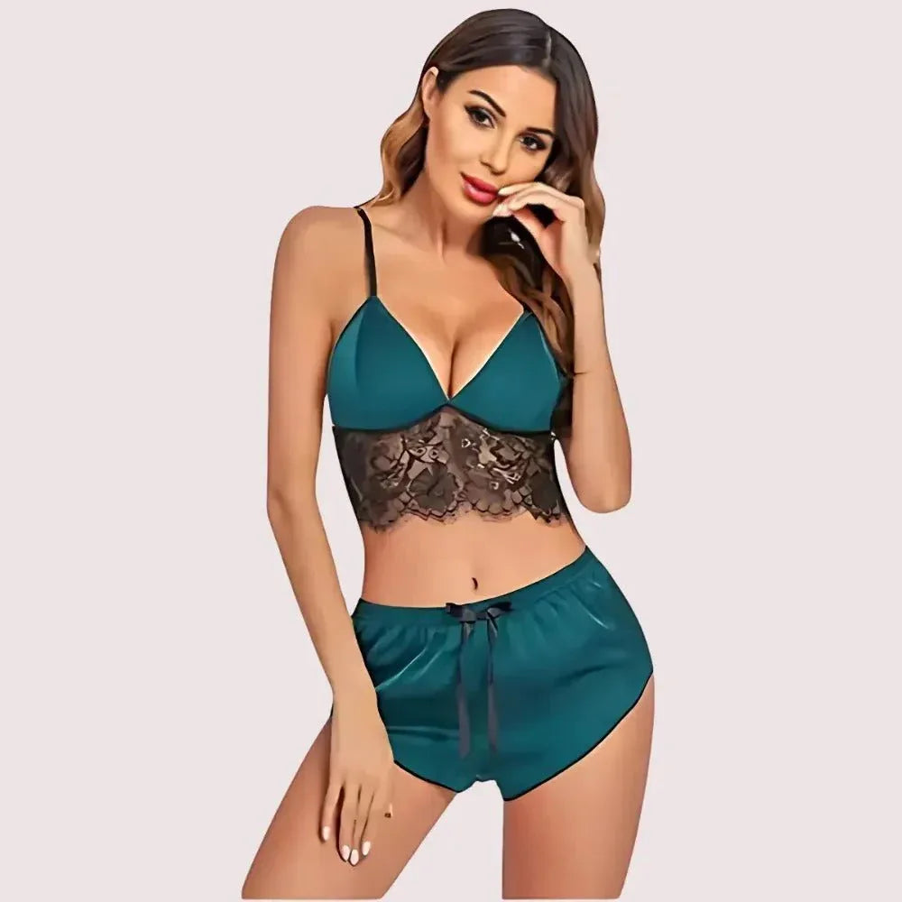 Soft Satin Sleep Sets with Lace Accents Veloura Intimate