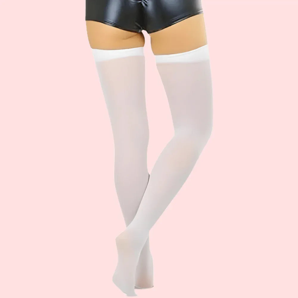 SoftSheer Thigh-High Stockings Duo (White + Nude) – Pack of 2 Veloura Intimate