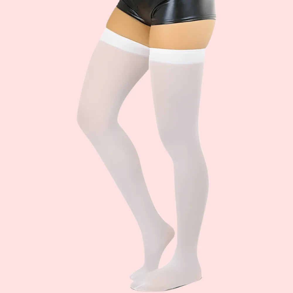 SoftSheer Thigh-High Stockings Duo (White + Nude) – Pack of 2 Veloura Intimate