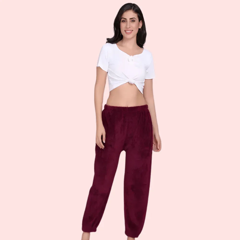 Solid Warm Wool Ladies Pajama (Pack of 2) Veloura Intimate