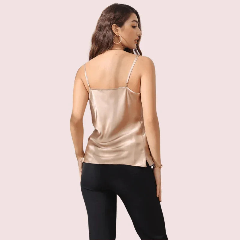 Stylish Cowl Neck Silk Camisole Tank Top Veloura Intimate