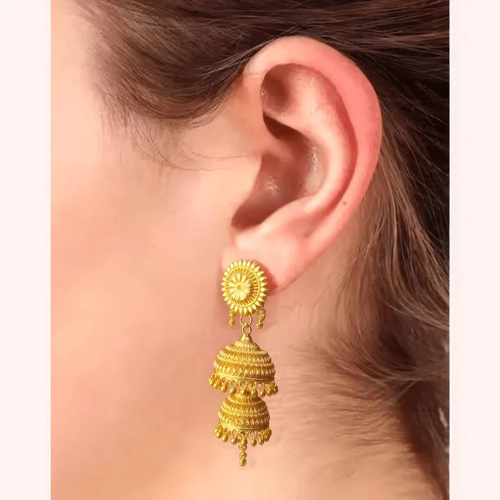 Sun Radiance Double Jhumka Earrings Veloura Intimate