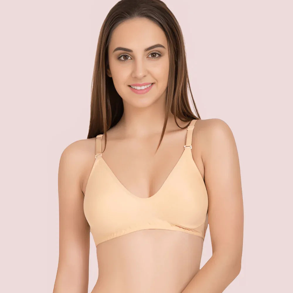 ♥Super Fine Cotton Beige Bra (PK Of 2) Veloura Intimate