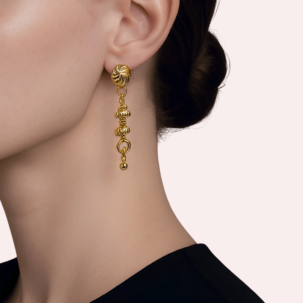 Heritage Charm Gold - Plated Drop Earrings - Veloura Intimate