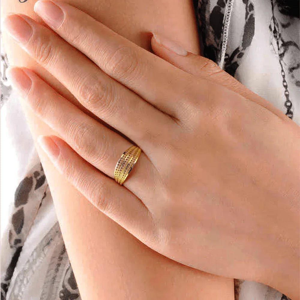 Textured Gold-Plated Band Ring Veloura Intimate