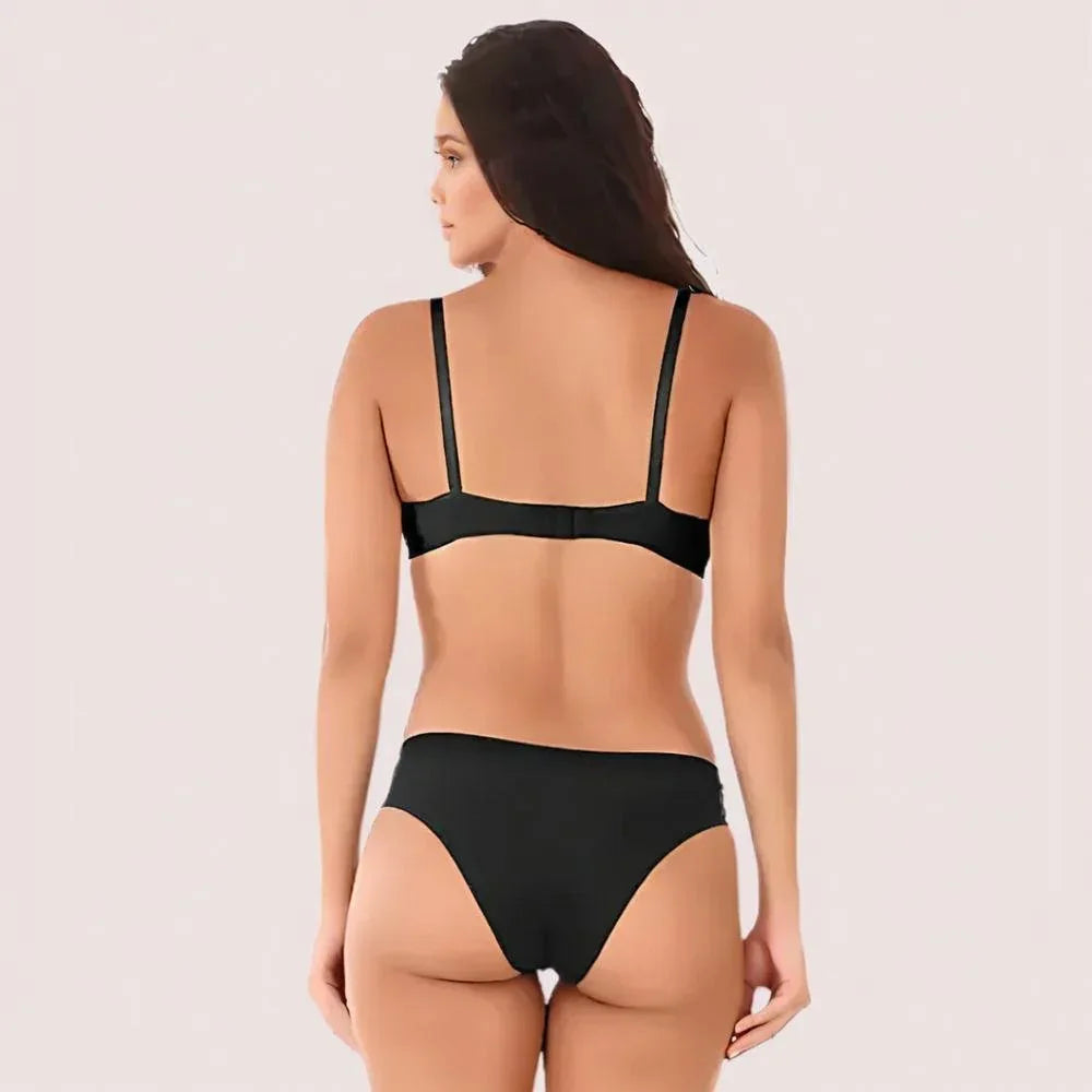 Timeless Black Cotton Bra Set Veloura Intimate