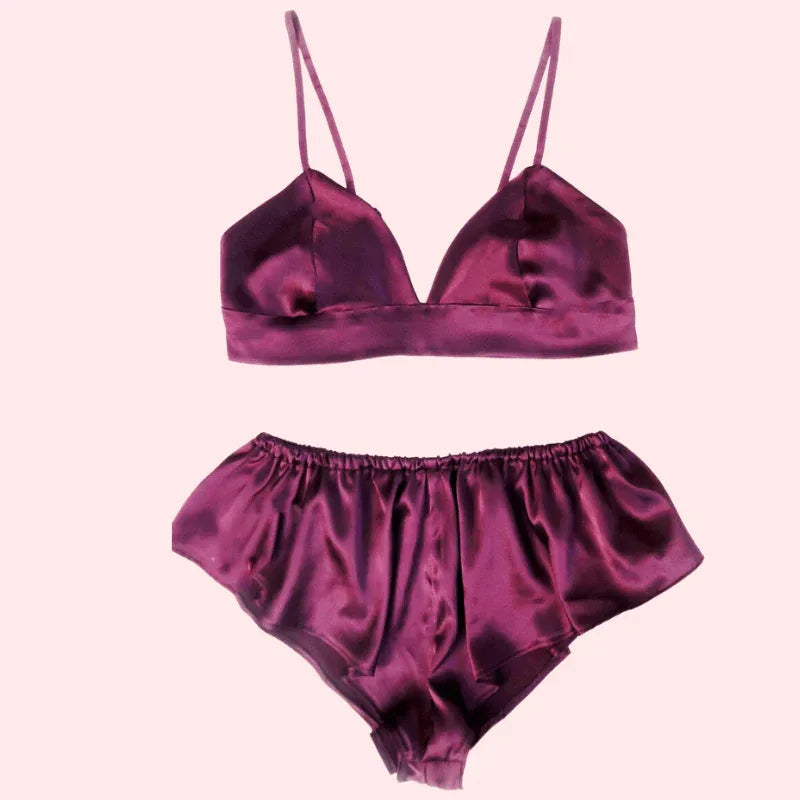 Timeless Pure Silk Satin Lingerie Set for Women Veloura Intimate