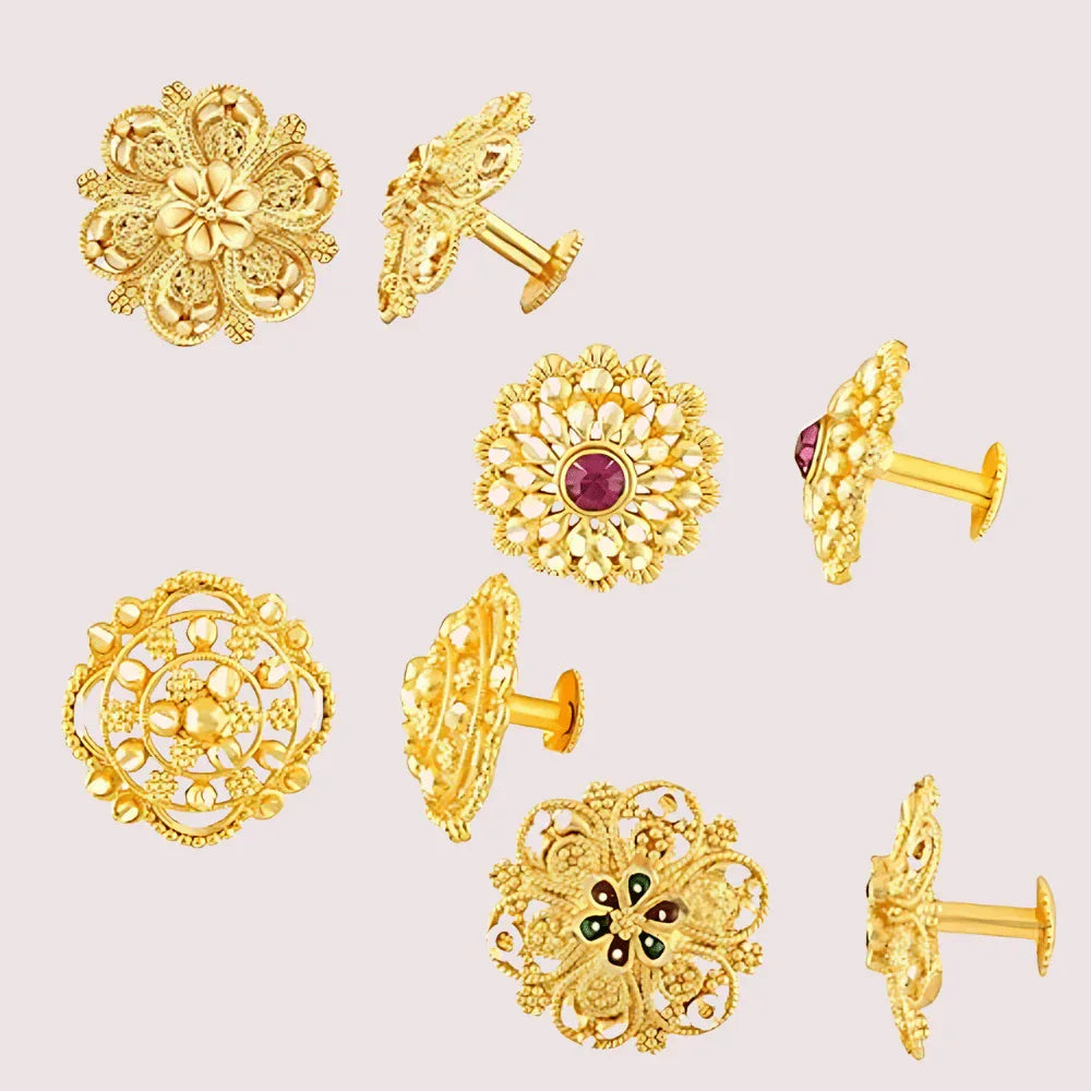 Traditional Gold Finish Earrings Set – Pack of 4 for Women Veloura Intimate