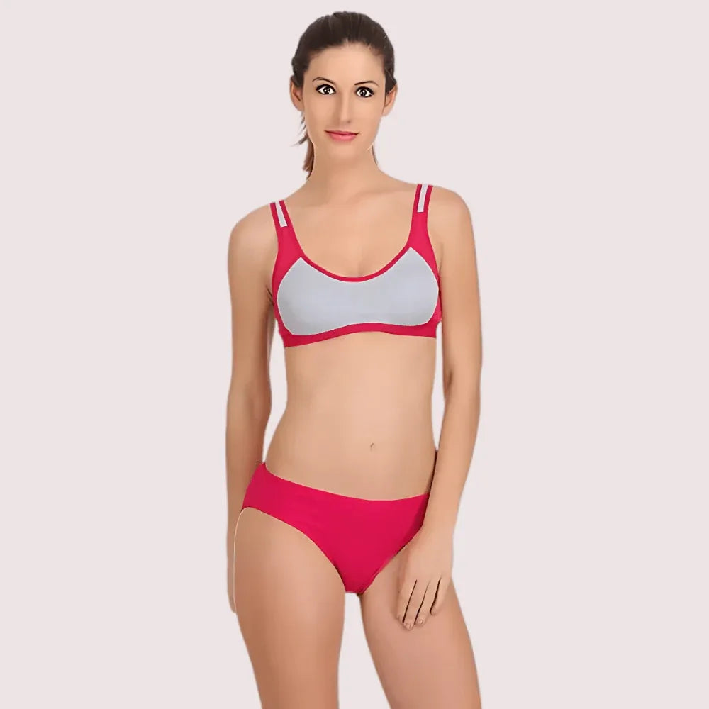 Trendy Sports Bra with Panty for Women (2 pack) Veloura Intimate