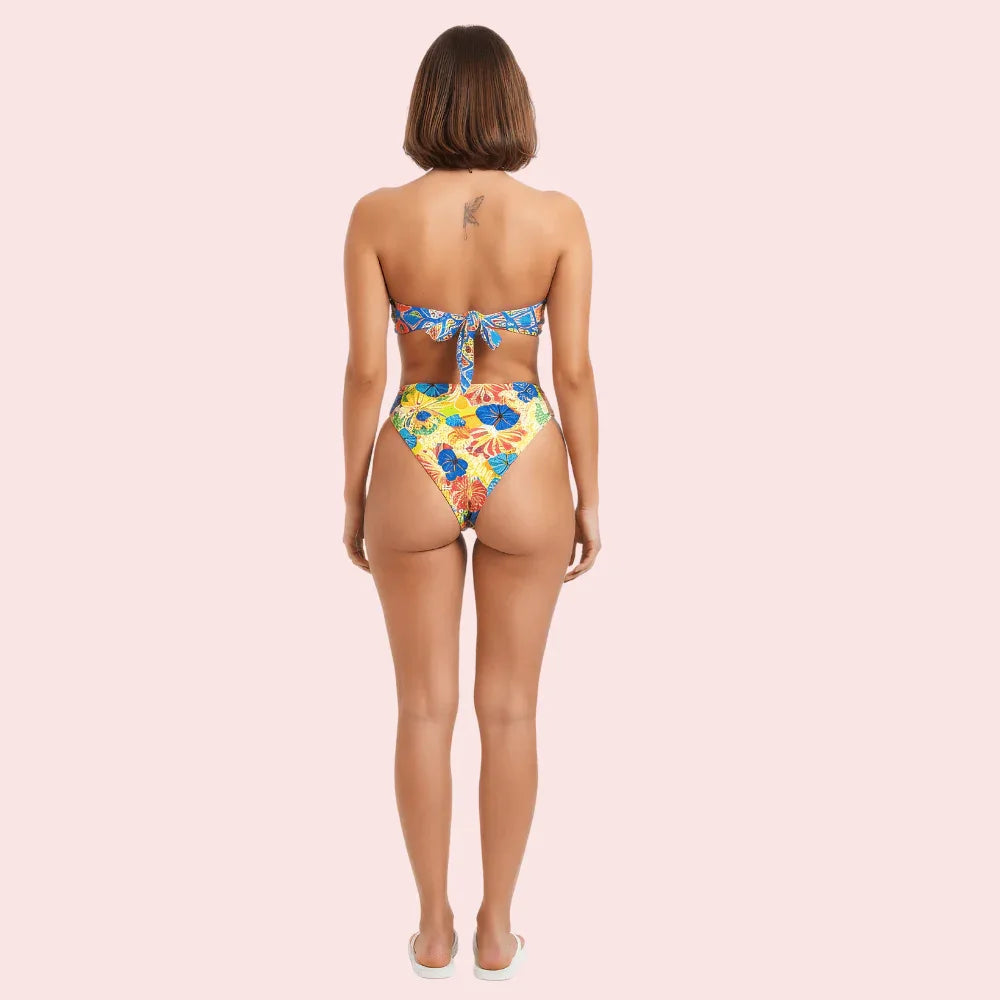 Tropical Bloom High-Cut Bikini Bottom (Bottom Only) Veloura Intimate