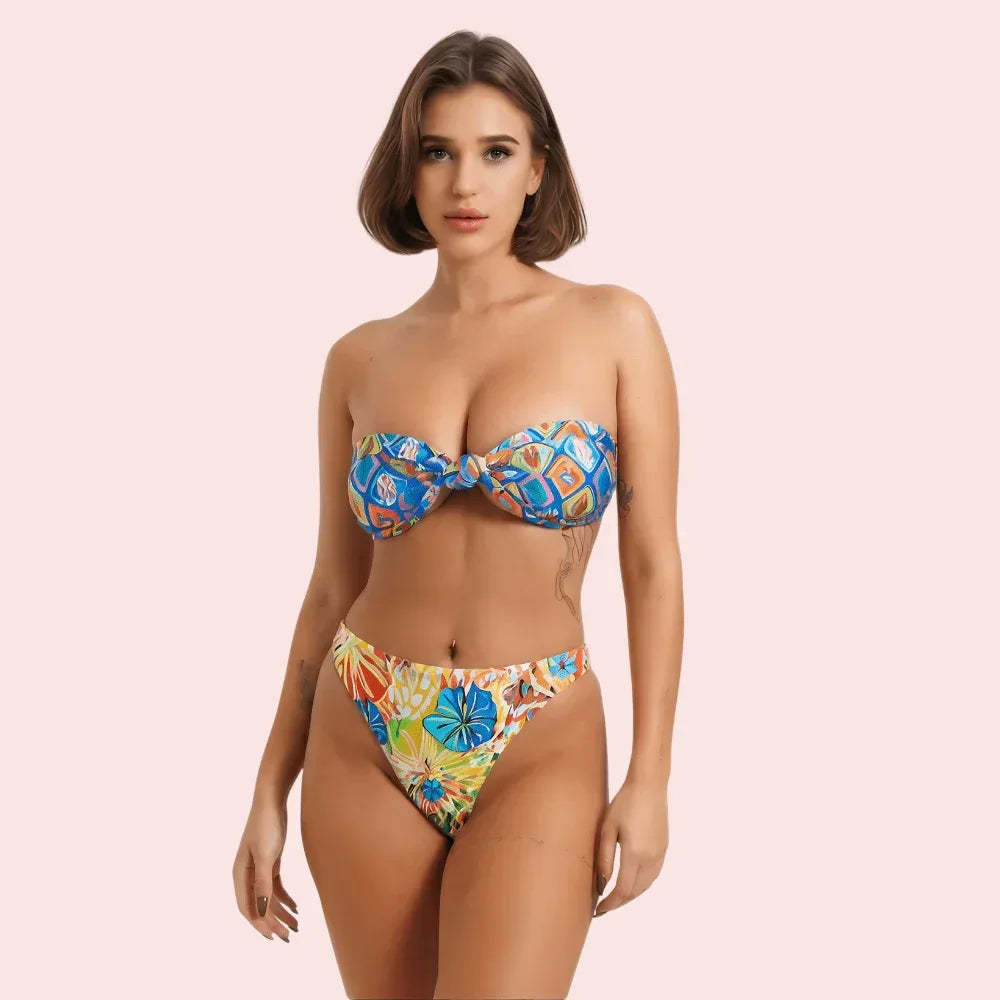 Tropical Bloom High-Cut Bikini Bottom (Bottom Only) Veloura Intimate