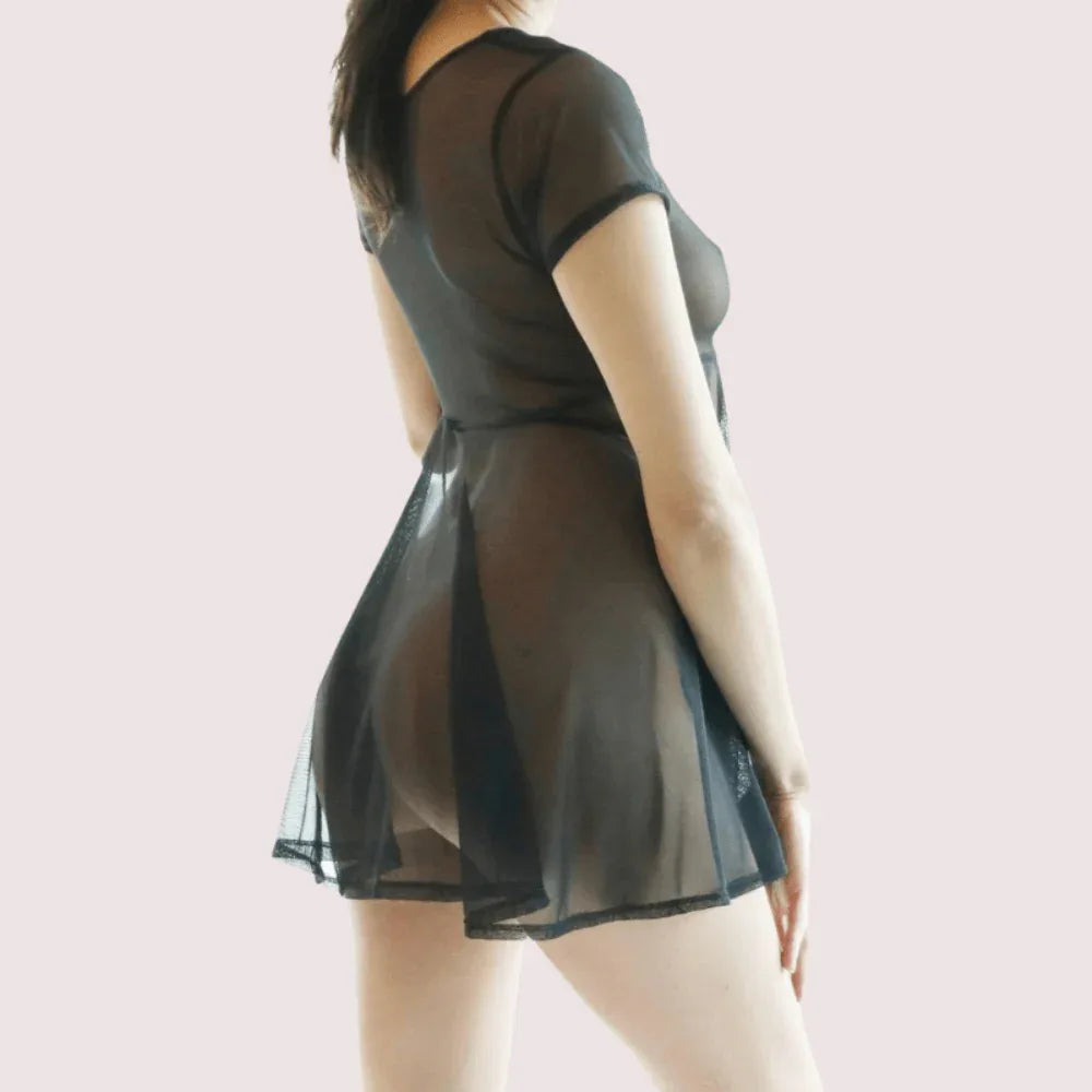 Twilight Glam Mesh Skater Dress – Plus Size Veloura Intimate
