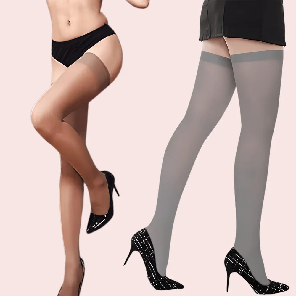 Ultra-Sheer Fashion Stockings – Pack of 2 (Nude & Grey Shades) Veloura Intimate