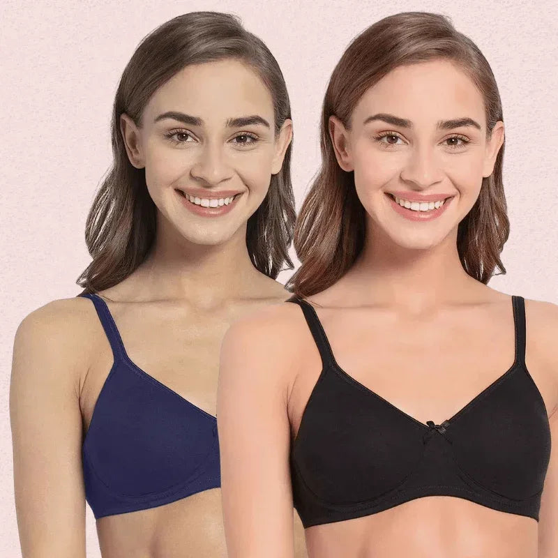Ultra-Soft Cotton Non-Wired Bra for Women – Set of 2 Veloura Intimate