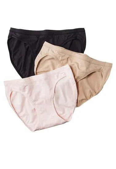 Westren Beauty  Plus Size Elastic Waist Panties 3-Pack+ 1 Free Bra Veloura Intimate