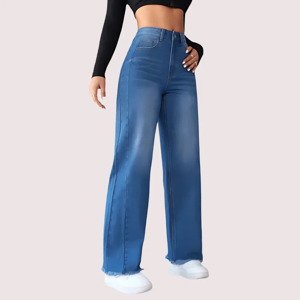 Wide-Leg Casual High-Waist Non-Elastic Jeans for Women Veloura Intimate