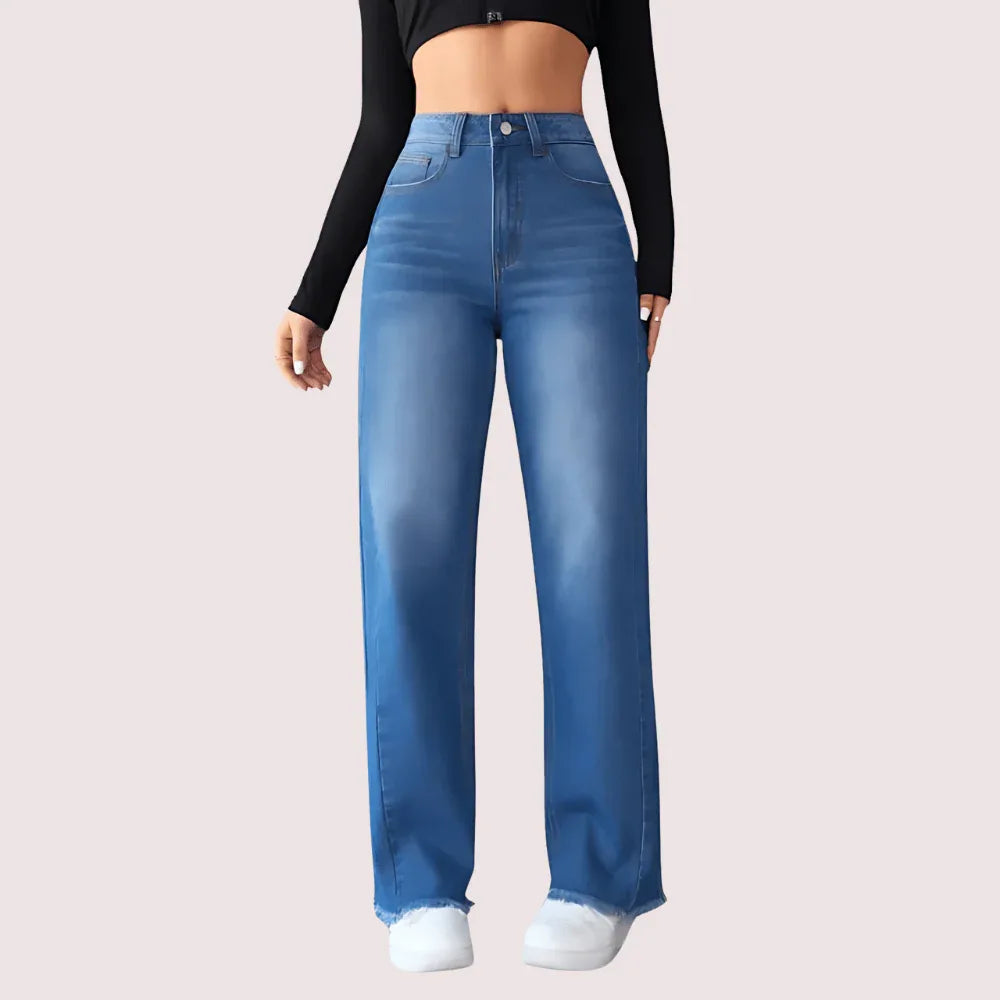 Wide-Leg Casual High-Waist Non-Elastic Jeans for Women Veloura Intimate