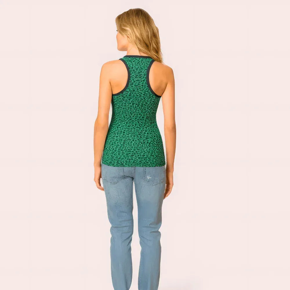 Wild Vibes Green Leopard Print Tank Top Veloura Intimate