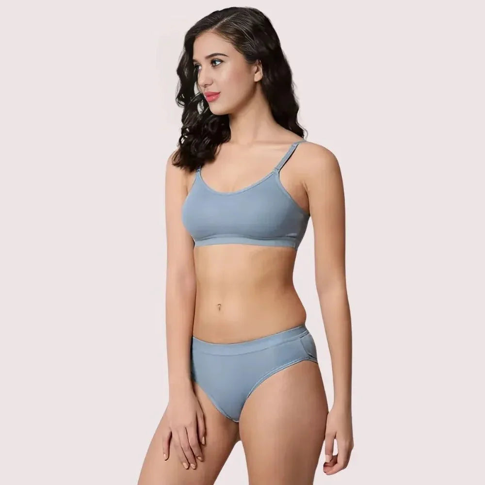 Wire-Free Women's Sports Bra Panty Set (2 pack) Veloura Intimate