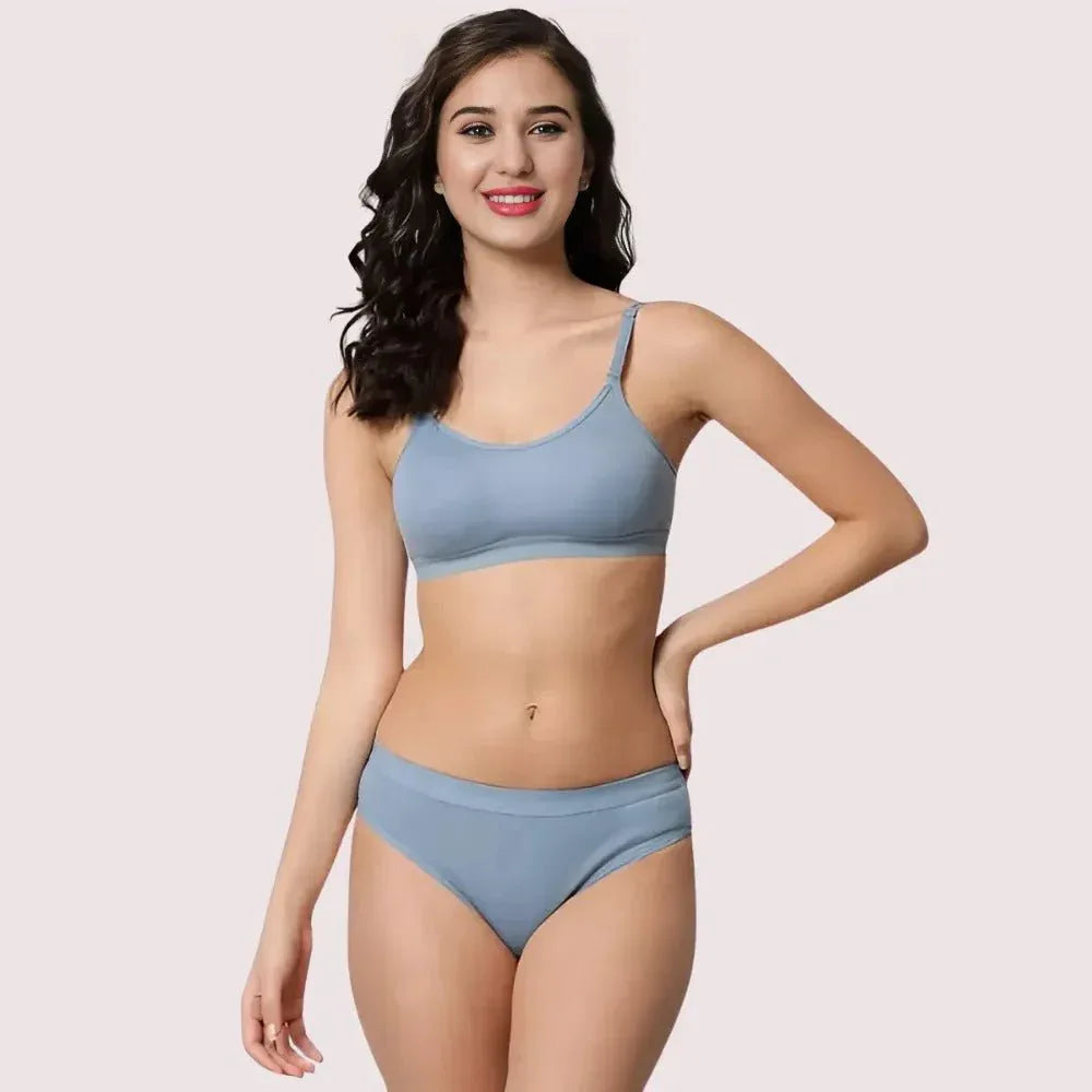 Wire-Free Women's Sports Bra Panty Set (2 pack) Veloura Intimate