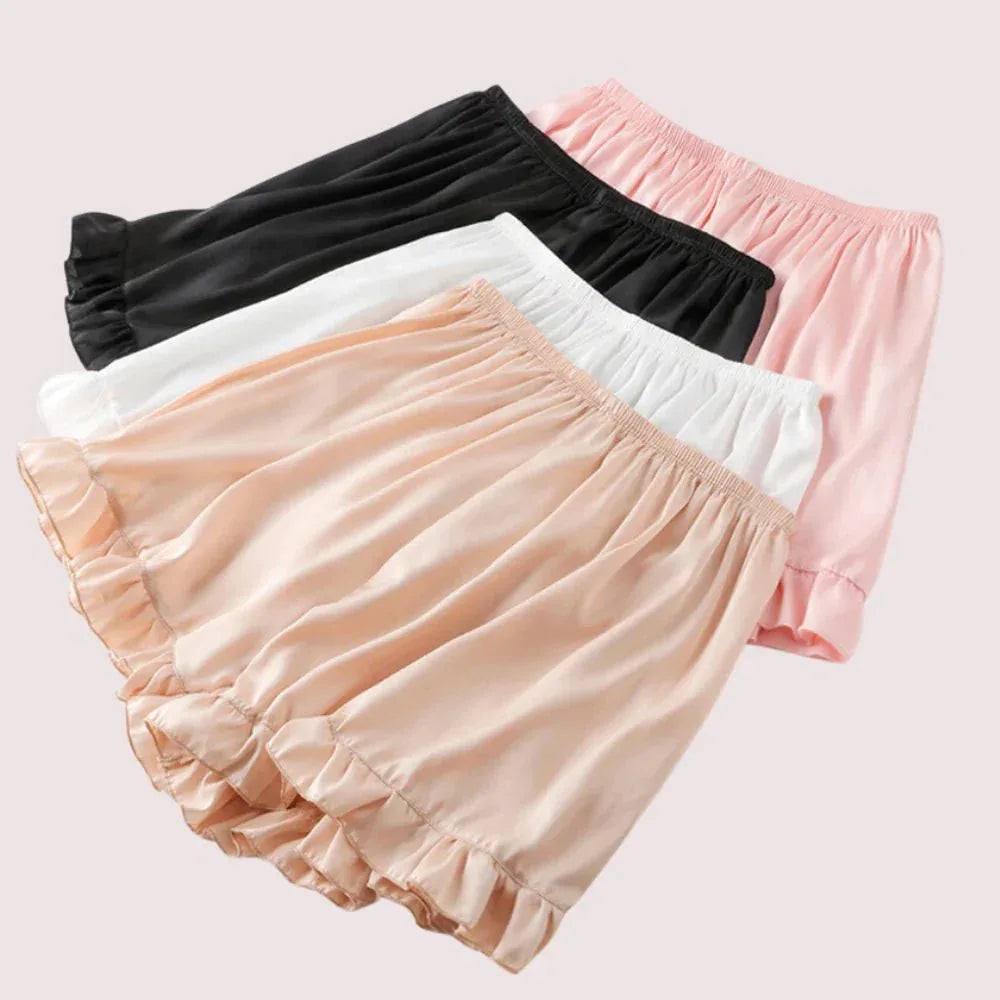 Women Ruffles Satin Faux Silk French Underwear Veloura Intimate