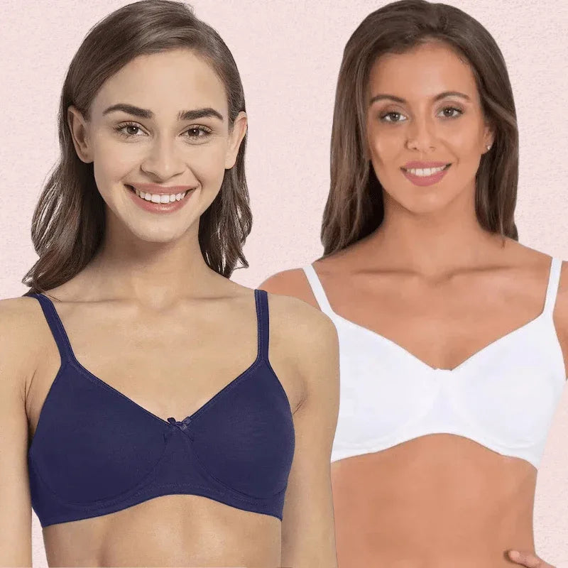 Women’s Cotton All-Day Wear Bra – Non-Wired, 2-Pack Veloura Intimate