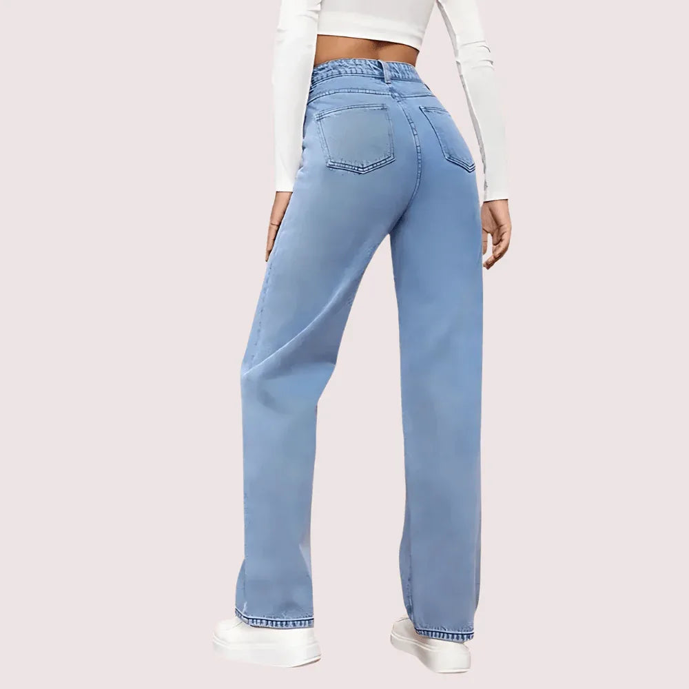 Women's Fashionable Washed High Waist Straight Jeans Veloura Intimate