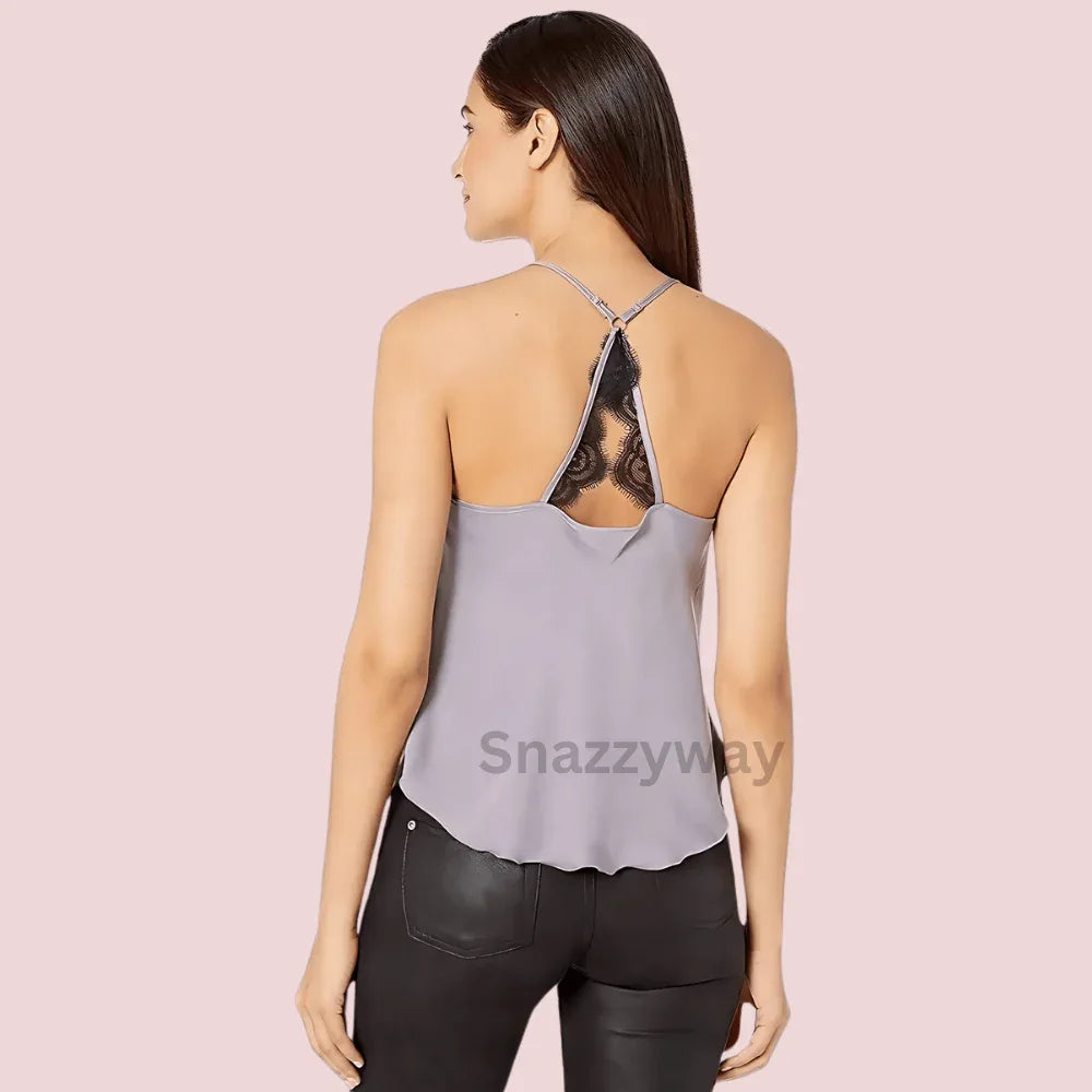 Women's floral Lace Satin V- Neck Cami Top Veloura Intimate