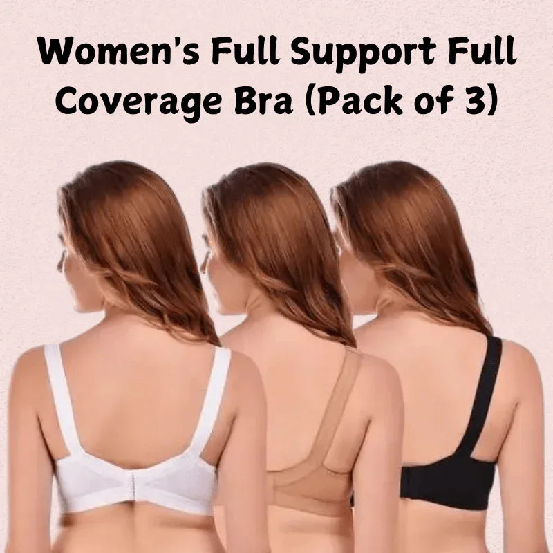 Women’s Full Support Full Coverage Bra (Pack of 3) Veloura Intimate