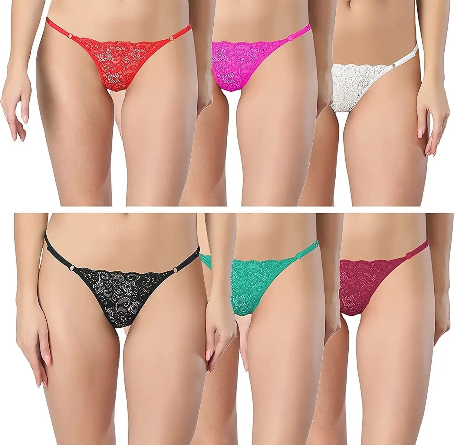 Women's Lace G-String Set - Pack of 4 Veloura Intimate