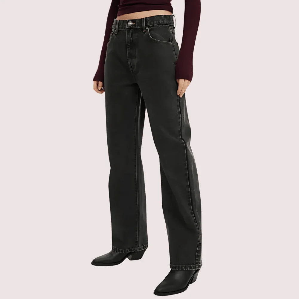 Women's Loose Straight Jeans in Smokey Black Denim Veloura Intimate