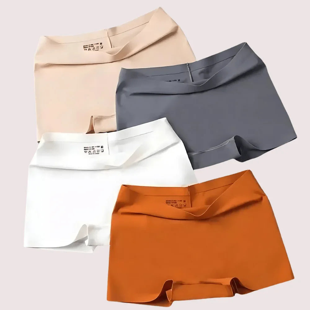 Women's Seamless Ice Silk Boyshorts Panties (4pcs) Veloura Intimate