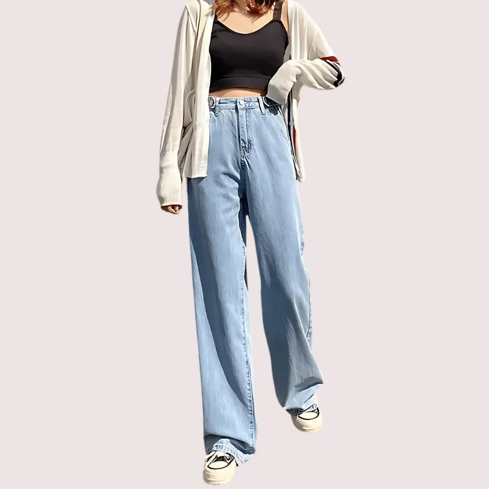 Women's Stylish High Waist Wide Leg Straight Jeans Veloura Intimate