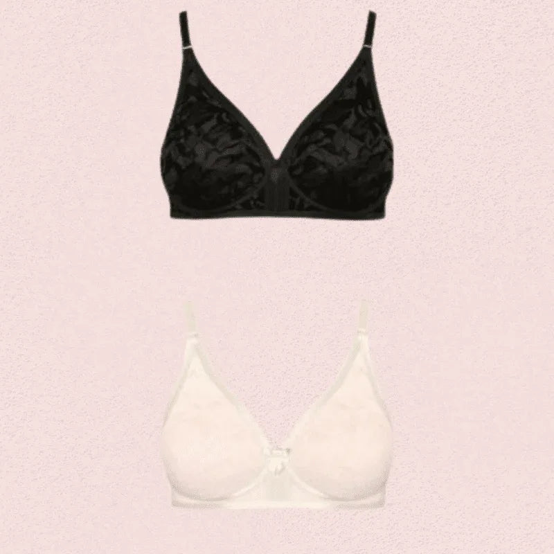 Women’s Wire-Free Cotton Bra (Set of 2) Veloura Intimate